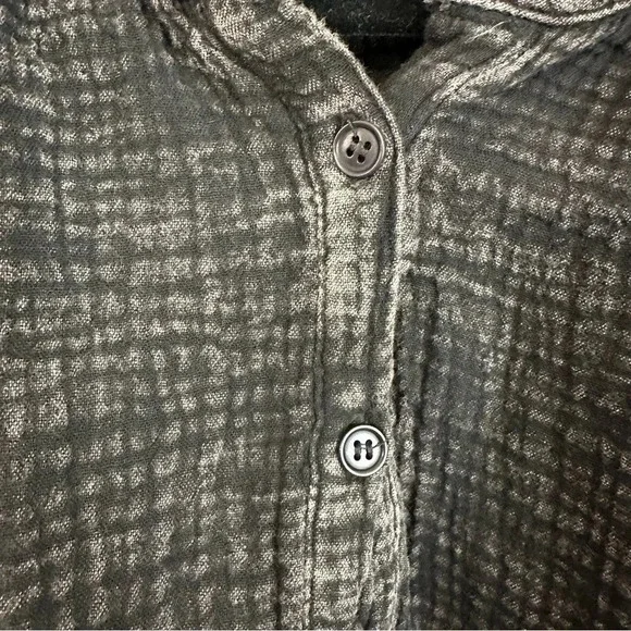 NWT LACAUSA Gauze Black Mineral Wash Organic Cotton Long Sleeves Dress Sz M - Picture 6 of 14